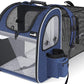 Pecute Pet Carrier Backpack, Cat Backpack Carrier, Expandable with Breathable Mesh for Small Dogs Cats Puppies, Dog Backpack Carrier for Hiking Travel Camping Outdoor, Hold Pets Up to 17 Lbs