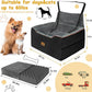 Dog Car Seat for Medium/Large Dog Booster Seat for Dogs Under 60 lbs or 2 Small Dogs, Multi-Functional Pet Car Seat with Thick Cushion, 2 Safety Leashes (BlackGray)