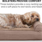 Furhaven Orthopedic Dog Bed for Large Dogs w/ Removable Bolsters & Washable Cover, For Dogs Up to 95 lbs - Plush & Suede Sofa - Almondine, Jumbo/XL