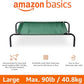 Amazon Basics Cooling Breathable Elevated Dog Bed with Metal Frame for Large Dogs, 51 x 31 x 8 Inch, Green