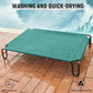 Pettycare Elevated Outdoor Dog Cot - Bed for Large Dogs (XL) Easy Assembly, Waterproof Cooling Dog Bed with Teslin Mesh, Up to 85 lbs, Green