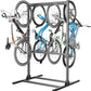 EVERHANGER Freestanding Bike Stand Rack with Adjustable Hooks, Vertical Bike Stand for Garage, Bicycle Storage Organizer, Holds Up to 7 Bikes & 7 Helmets