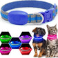 Flashseen LED Cat Collar,Light Up Dog Collar Rechargeable, Dog Lights for Night Walking, Comfortable Soft Mesh Pet Collar Adjustable for Cats Puppy and Small Dogs(Blue, XS)
