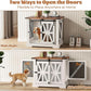 VOPEAK 27.5" Small Dog Crate Furniture, Chew Resistant Dog Crate for Puppy Dogs, Heavy Duty Small Dog Crate Dog Kennel Indoor with Double Doors, Wooden End Table for Bedroom Living Room, White