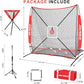 6'X6' Baseball Softball Practice Net with Batting Tee and Ball Caddy, Bonus Strike Zone Target and Bow Frame, for Hitting, Pitching, Catching