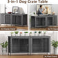 EasyCom 78 Inch Dog Cage Furniture for 2 Pets with Divider, XXL Wooden Double Dog Crate Furniture TV Stand for Mideum and Large Breed, Durable and Sturdy