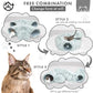 Large Cat Tunnel Bed for Indoor Cats Warm Fluffy Plush Cat Cave Tunnel Bed Collapsible, Washable, 3 Way and Multifunctional with Dangling Balls for Cats, Kittens and Rabbits- Gray