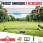 Volleyball Net, 12ft/20ft Training Set Height Adjustable, Portable Freestanding Practice for Hitting or Serving Drills, Pop up With Carry Bag for Backyard or Outdoor