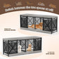 COZPAW 78 Inch Double Dog Crate Furniture, Extra Large Dog Kennel Indoor for Medium Large 2 Dogs, Heavy Duty Dog Cage Chew-Resistant Steel and Wooden Pet House with Removable Divider (Grey)