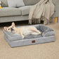 EHEYCIGA Orthopedic Dog Beds for Large Dogs, Waterproof Memory Foam Large Pet Bed with Sides, Non-Slip Bottom and Egg-Crate Foam Dog Couch Bed with Washable Removable Cover, Grey