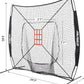 7'X7' Baseball Softball Practice Net,Pitching Net,Batting Net,with Baseball Tee,Bonus Strike Zone and Bow Frame,for Hitting,Pitching, Catching