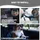 Dog Car Seat for Small Dogs, Large Leather Dog Car Bed with Storage Pocket, Waterproof PVC Leather Booster Seat Travel Bed for Front & Back Seat, Clip-On Safety Leash (Black/Brown)