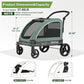 Large Dog Stroller - Dual Entry Safety Folding Pet Stroller with Adjustable Handle, All-Terrain 4-Wheel, 160 lbs Weight Capacity for Travel & Outdoor Adventures - Green
