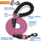 No Pull Dog Harness Adjustable Reflective Oxford Easy Control Medium Large Dog Harness with A Free Heavy Duty 5ft Dog Leash (XL (Neck: 21.5"-33", Chest: 30"-39.5"), Pink Harness+Leash)