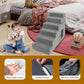 Dog Stairs for Small Dogs 27”H, 6-Step Dog Steps for High Bed, High-Density Foam Pet Stairs with Non-Slip Removable Washable Cover to Get on Bed(Grey)