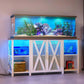 YITAHOME 90-120 Gallon Reptile Tank Stand with Power Outlet & LED Light, Heavy Duty Aquarium Stand with Accessories Storage Cabinet - Metal Fish Tank Stand for Turtle, Reptile, 2000LBS Capacity, White
