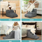 Dog Stairs for High Bed 22.6" H, Small Dog Step for Puppy, Older or Cat, Curved Ramp for Car, Ladder with High Density Foam, Lightweight, Durable, 15.7x33x22.6 inch, 5 Step, Dark Grey