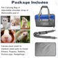 PINVNBY Bunny Carrier for Travel Camping Outdoor, Small Pet Carrier, Guinea Pig Carrier, Breathable Pet Portable Hand Bag for Hamster Bunny Guinea Pig (Blue & Gray)