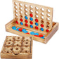 Glintoper Tic Tac Toe & 4 in a Row Tables Game Set, Classic Board Line Up 4 for Living Room Rustic Table Decor and Use as Game Top Wood Guest Room Decor Strategy Board Games for Families