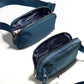 ODODOS Unisex Mini Belt Bag with Adjustable Strap Small Fanny Pack for Workout Running Traveling Hiking, Navy Blue