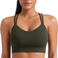 CRZ YOGA Softness Mold Womens Butterluxe Strappy Longline Sports Bra - Double Spaghetti Strap Workout Yoga Crop Top Athletic