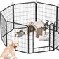 Dog Playpen, Outdoor Dog Fence, 8 Panels, 32" H Dog Pen for Medium/Small Dogs, Heavy Duty Metal Pet Fence with Gate, Portable Dog Fence for RV Camping and Yard (Black)
