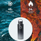 BUZIO 40 oz Water Bottle Insulated with Straw & 3 lid and Carrying Pouch, Leak Proof Anti-Slip Stainless Steel Water Flask Jug, Cold for 48 Hrs Double Vacuum Thermo Canteen, BPA-Free, Shadow