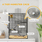 PawHut Large Hamster Cage with Deep Tempered Glass Bottom, 4 Tiers Hamster Tank with Running Wheel, Hut, Water Bottle, Dish, Rat Cage for Syrian, Dwarf, Gerbils, Mouse, 24" x 16" x 31.5", Black