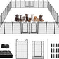 Dog Playpen Outdoor 32 Panels Heavy Duty Dog Fence 40" Height Anti-Rust with Doors Portable for RV Camping Yard, Total 71FT, 406 Sq.ft, Snowy Black