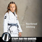 Elite Sports Kids Brazilian Jiu Jitsu Belts Preshurunk Martial Arts Youth BJJ Belts for Girls & Boys with BJJ Ranking Stripes