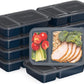 Bentgo 20-Piece Lightweight, Durable, Reusable BPA-Free 2-Compartment Containers - Microwave, Freezer, Dishwasher Safe - Navy Blue