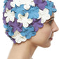 BEEMO Floral Petal Ladies Bathing Swim Cap Women Retro Swim Hat Long/Short Hair