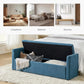 HULALA HOME Modern Storage Bench with Throw Pillows, 59.4" Extra Long Bedroom Ottoman Bench for End of Bed, Comfy Upholstered Footstool for Entryway Dining Room Living Room, Teal