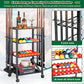 Pool Stick Holder Rack Stand for 8 Cue Sticks - Billiard Game Room Storage Cart with Organizer for Balls, Pool Table Accessories and Equipment - Heavy Duty Floor Stand Cue Stick Rack for Home or Bar