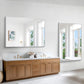 Silver Bathroom Mirror,55x36 inch Wall Mirror for Bathroom Wall Mounted,Large Rectangle Mirror for Bathroom Over Sink,Modern Metal Frame for Living Room,Bedroom Entryway,Horizontal/Vertical