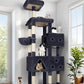 Globlazer Extra Large Cat Tower, 81-inch Tall Cat Tree for Big Cats 20 lbs, XXL Heavy Duty Cat Scratching Tower for Indoor Adult Cats with 3 Cat Condos, 8 Scratching Posts, F81, Dark Grey