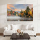 Nature Wall Art Prints - Ocean Forest Mountain Lake Canvas Landscapes - Small to Extra Large Living Room Bedroom Kitchen Bathroom Décor (Misty Fall Reflection, 35L" x 53W")