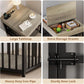 IRONCK Dog Crate Furniture for Small Dogs, Wooden Dog Kennel with Flip Top Drawer, Indoor Pet Crate End Table with Charging Station, Steel-Tube Dog Cage, Gray