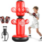 QPAU 360° Rotatable Punching Bag for Kids, Lager 64” Kids Punching Bag with Gloves, Hand Pump & 6 Targets, Bop Bag Inflatable Punching Toy, Karate Gifts for Boys, Girls