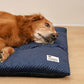 FUNNY FUZZY Washable Dog Bed,Reversible Plush Dog Crate Mat, Soft Fluffy Kennel Pad,Pet Sleeping Mattress for Jumbo,X-Large Sized Dogs Breeds,2XL,48"× 31",Midnight Blue