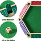 Vamslove Shut The Box Game for 6 Player with 12+4 Dice - Colorful 6 Sided Wooden Board Math Number Games for Kids Adults Families Party Club (Instructions Included)