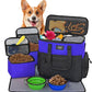 WOLT Dog Travel Bag Dog Bag for Traveling and Supplies with 2 Collapsible Bowls, 2 Food Containers, 1 Place Mat, Blue