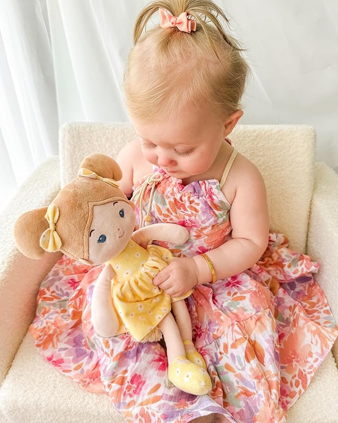 Soft Baby Doll Toys (12''), My First Baby Rag Doll for 1 Year-Old Girl Birthday Gift, Christmas Plush Toys Gift for Toddler Kids Infants -Daisy Girl