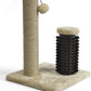 Amazon Basics Cat Scratcher - Indoor Classic Single Cat & Kittens Scratching Post with Brush, Small (16.5" H) - Beige