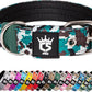 TSPRO Tactical Dog Collar 1.25 Inch Wide Thick Dog Collars with Heavy Duty Metal Buckle, Durable, Strong, Adjustable for Small Dogs (Camo Cyan S)