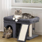 XL Cat Tree Tower for Large Adult Cats 20 lbs+, 25in Perch Bed, Condo Cave for Indoor Medium Kittens, 2 Scratchers, Extra Large Platform