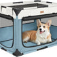 Dog Crate - Soft Pet Kennel for Dogs/Cats, 3-Door Breathable Travel Cage with Mesh Window, Portable Dog Kennel for Indoor & Outdoor, Blue-XL