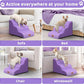 Dog Ramp and Stair for Bed 16" H-20 H,3-Step Cat Stair for Sofa and Chair,4-Step Dog Ramp for High Bed and Window,Durable Nonslip Fabric Stair for Indoor (Purple-16 H, Pet Friendly, 3)