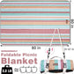 Waterproof Picnic Blanket 80" x 80" in Portable with Carry Strap for Beach Mat or Family Outdoor Camping Party, Park Blanket for Grass Park, Hiking, Travel, Concerts (Orange&Brown, 80" x 80")