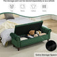 58.1'' Storage Bench Upholstered Velvet End of Bedroom Bed Bench Ottoman with Tufted Cushioned Rolled Arm Large Storage Space for Reading Living Room Entryway,Dark Green